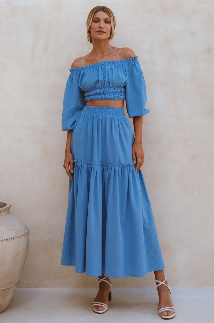 Annabelle Boho Linen Maxi Skirt