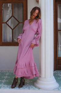 Ava Long Sleeve Ruffle Maxi Dress (Sale)