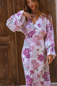 Ava Long Sleeve Ruffle Maxi Dress (Sale)