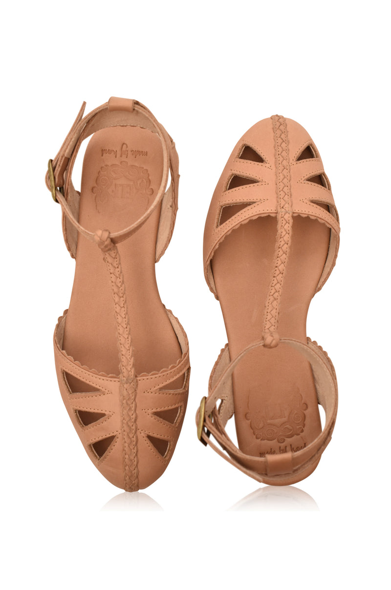 Bounty T-strap Leather Sandals (Sz. 5.5, 6.5 & 9)