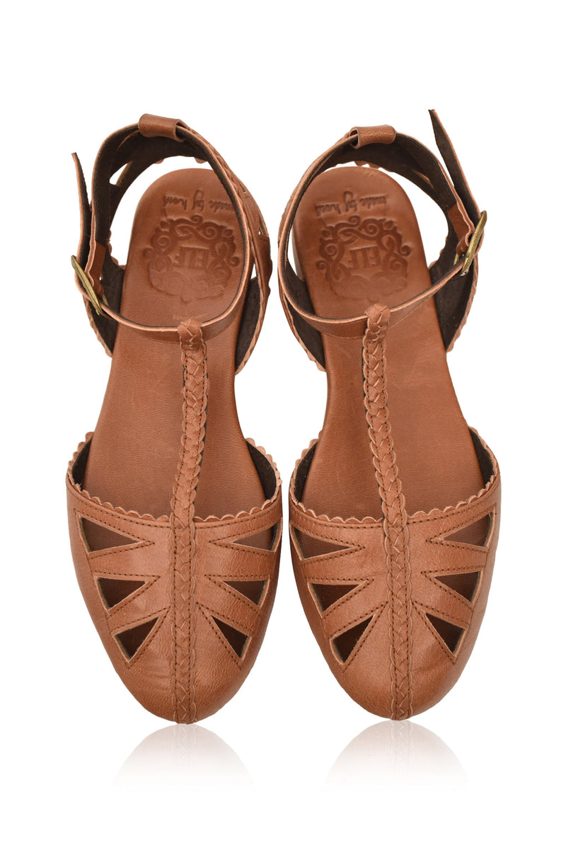 Bounty T-strap Leather Sandals (Sz. 5.5, 8 & 10)