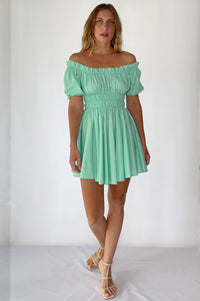 Butterfly Bliss Off Shoulder Mini Dress (Sale)