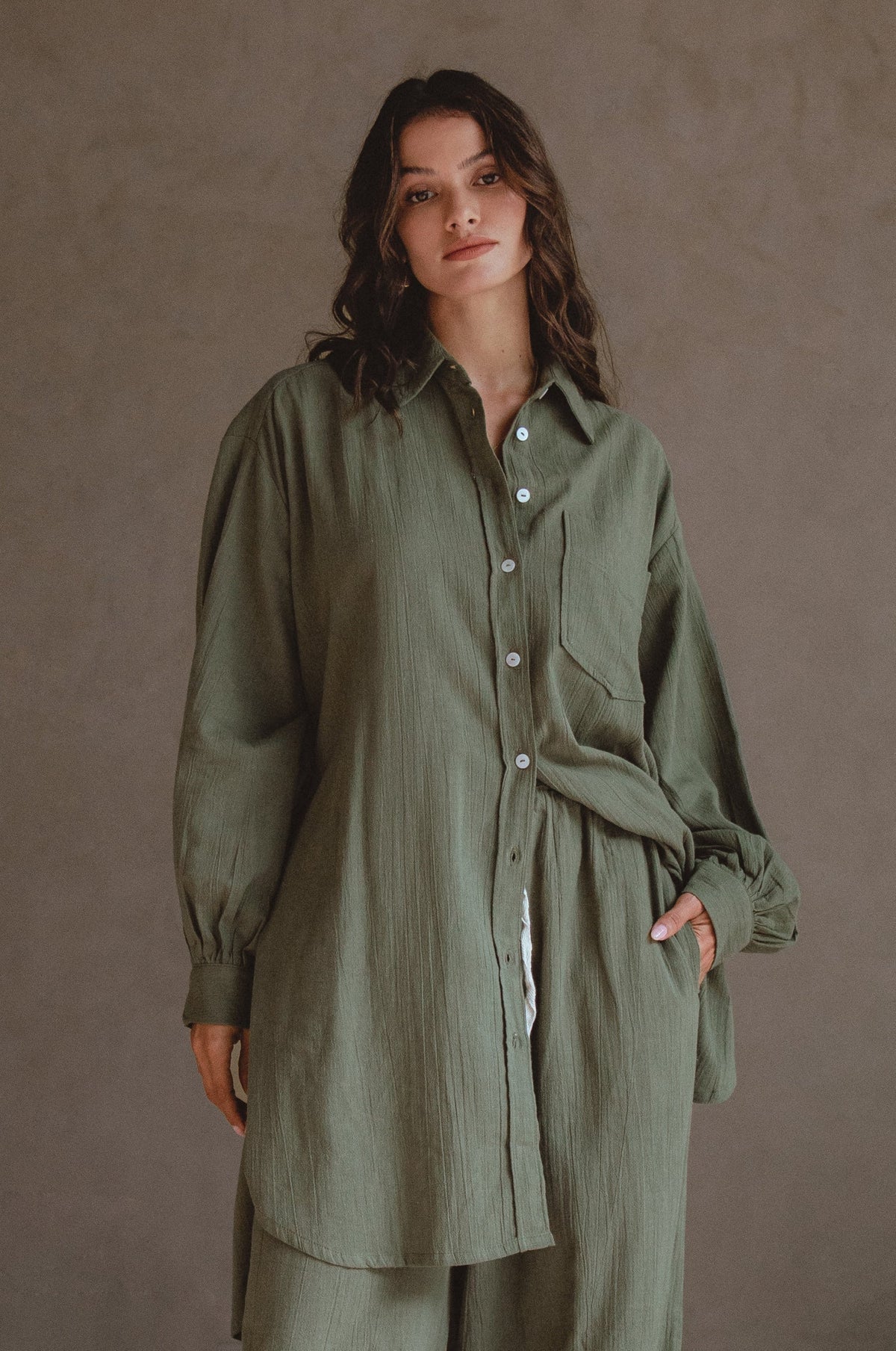 Calin Long Sleeve Oversized Shirt