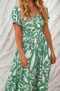 Clemente Gathered Midi Dress