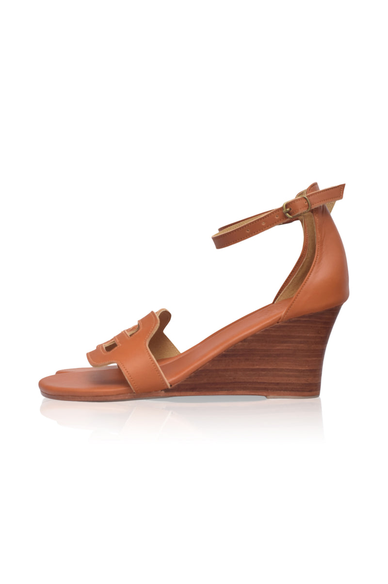 Como Leather Wedge Sandals