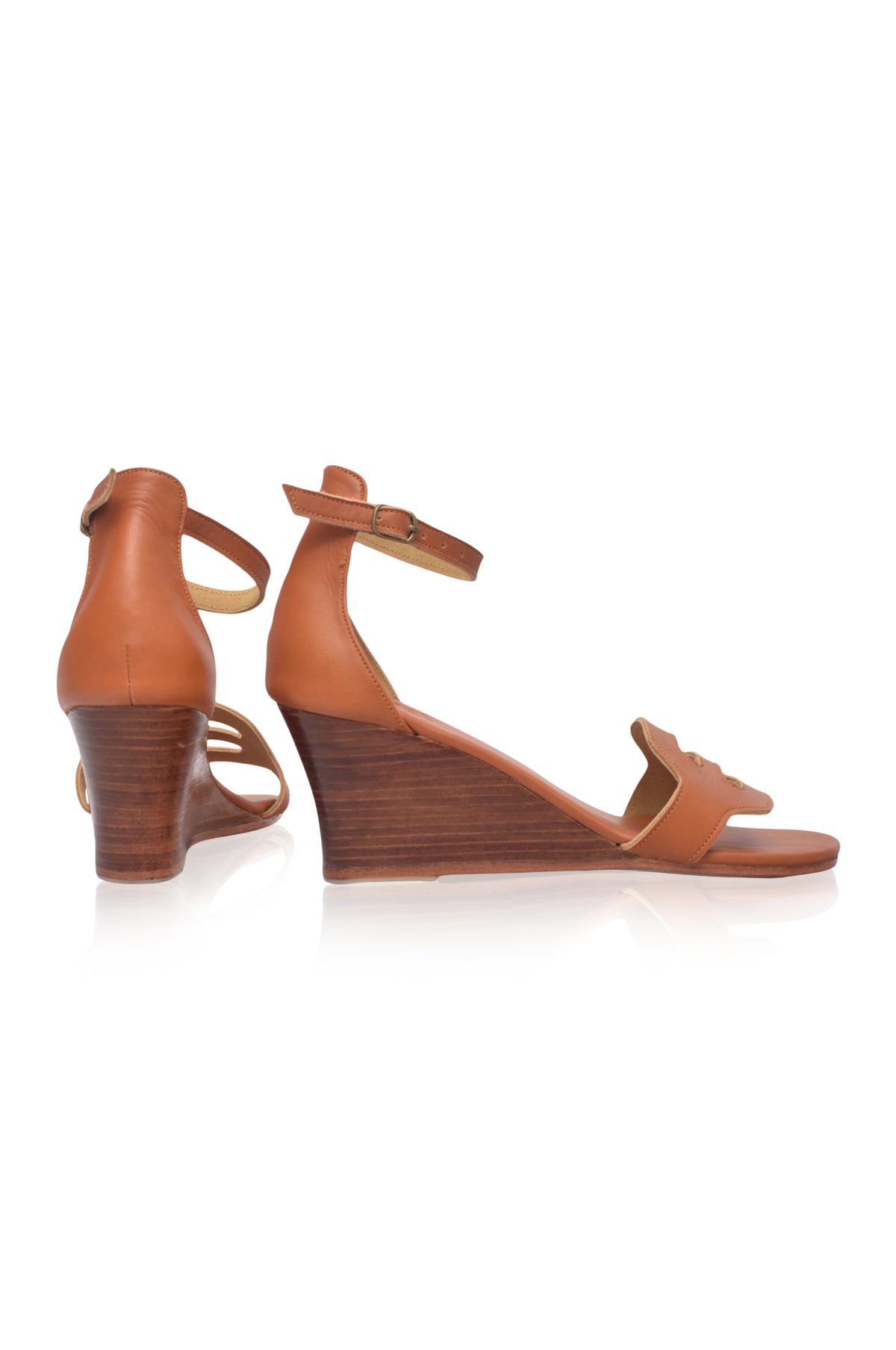 Como Leather Wedge Sandals