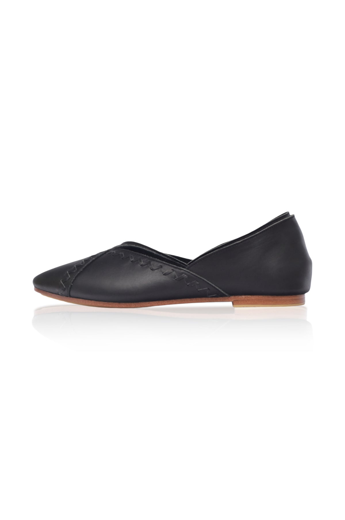 Elle Pointy Toe Leather Ballet Flats