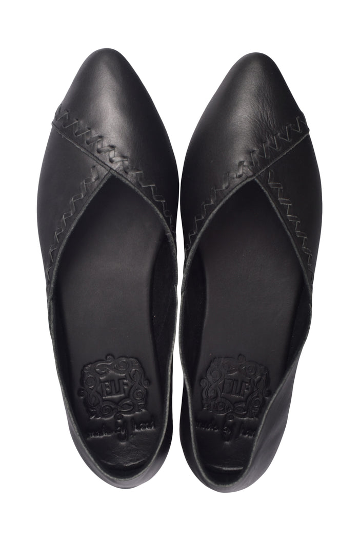 Elle Pointy Toe Leather Ballet Flats