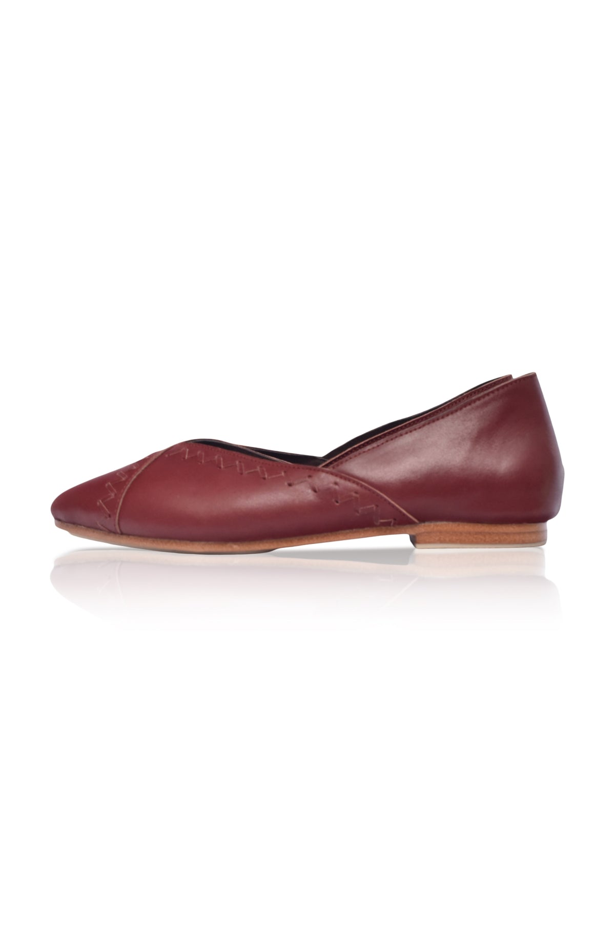 Elle Pointy Toe Leather Ballet Flats