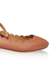 Fleur Scalloped Leather Ballet Flats (*Sz. 6)