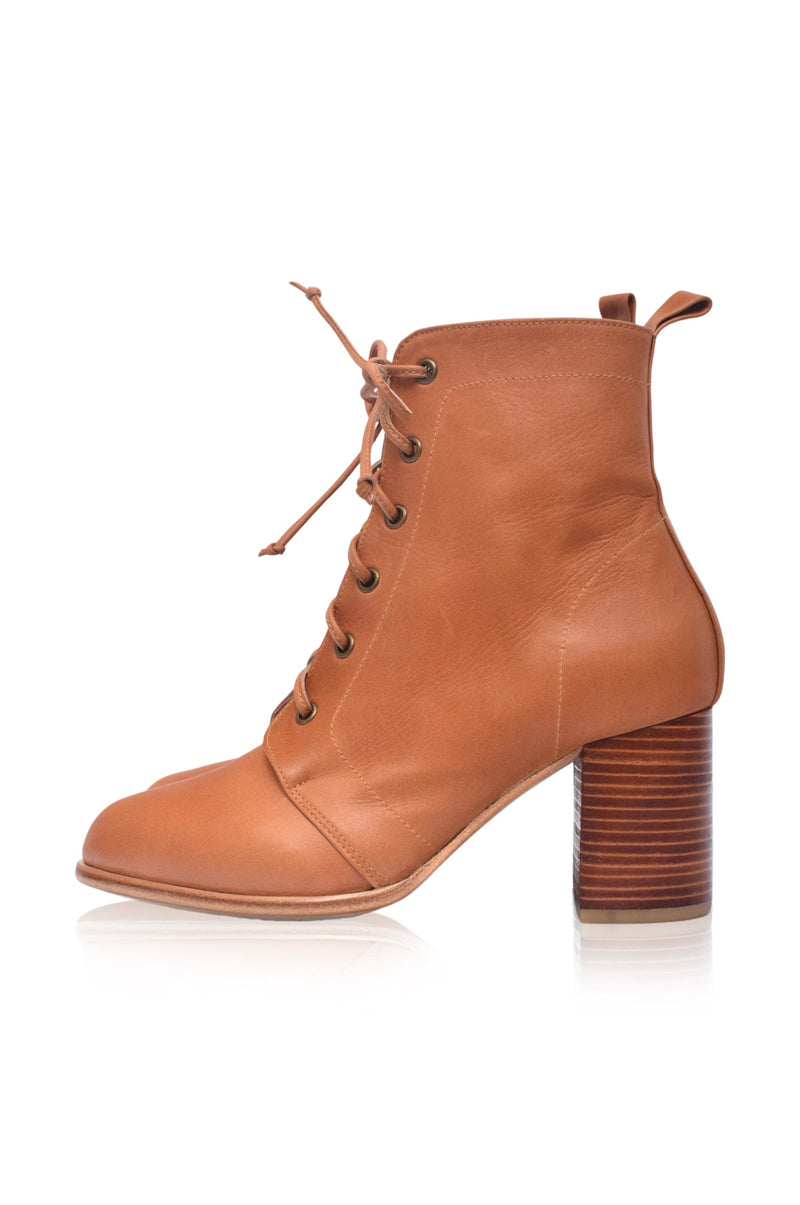 Giselle Leather Heel Booties