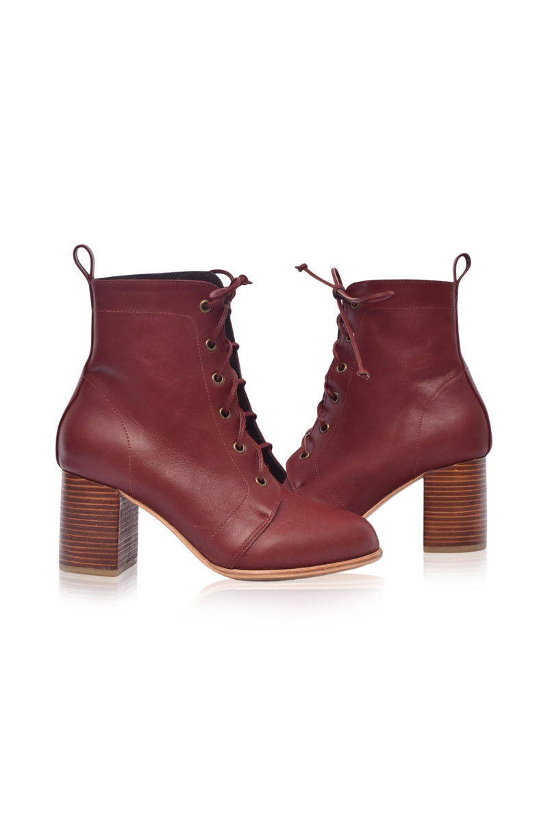 Giselle Leather Heel Booties