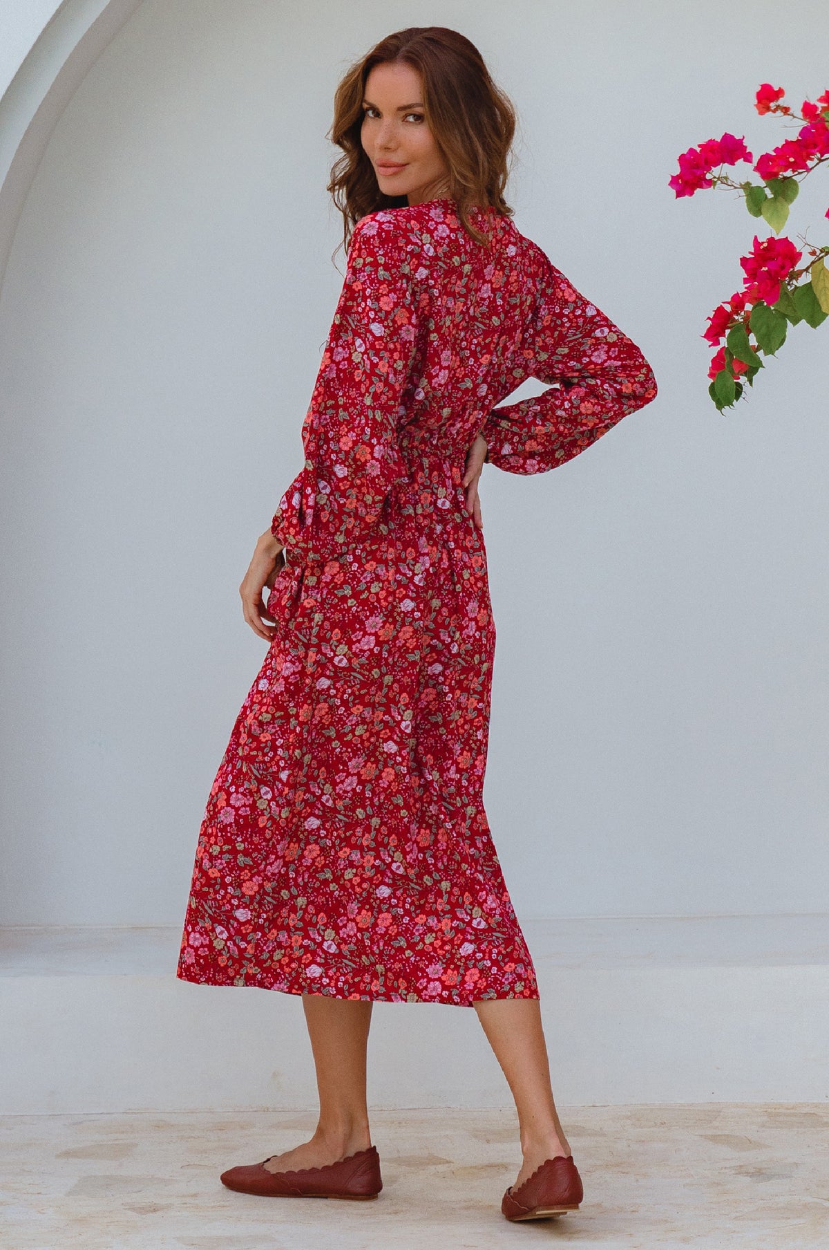 Greta Long Sleeve Midi Dress