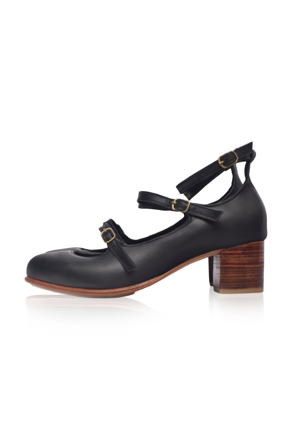 Jardin Block Heel Leather Pumps