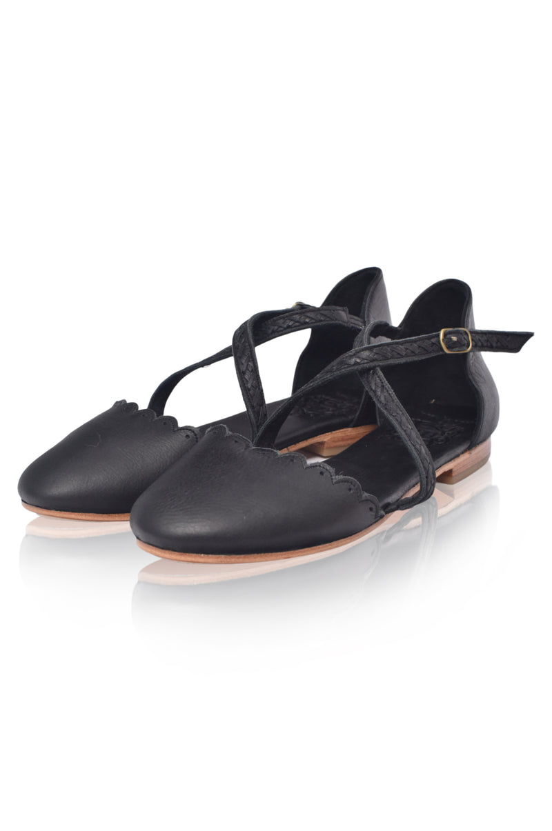 Montana Criss Cross Leather Flats