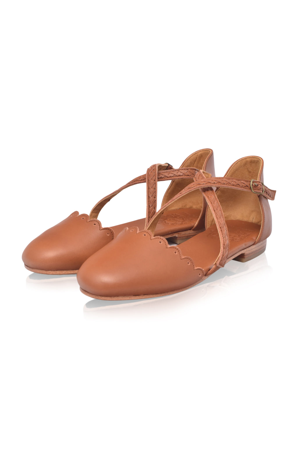 Montana Criss Cross Leather Flats