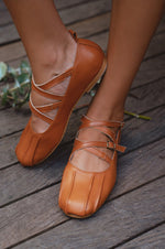 Obsession Criss Cross Leather Flats (Sz. 5.5, 6, 7 & 8)