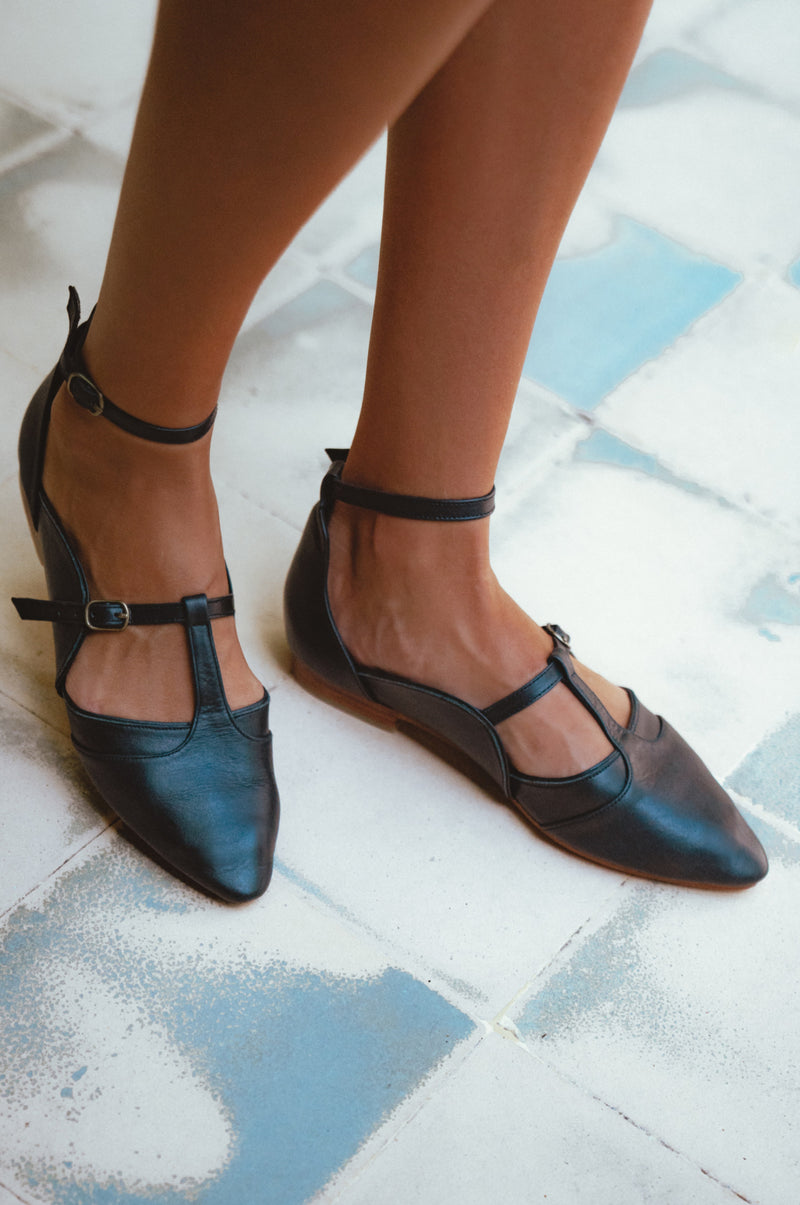 On The Go Leather Ballet Flats