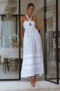 Penelope Halter Linen Maxi Dress