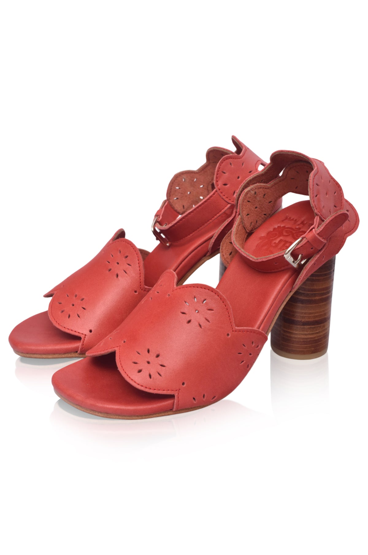 Sakura Block Heel Leather Sandals