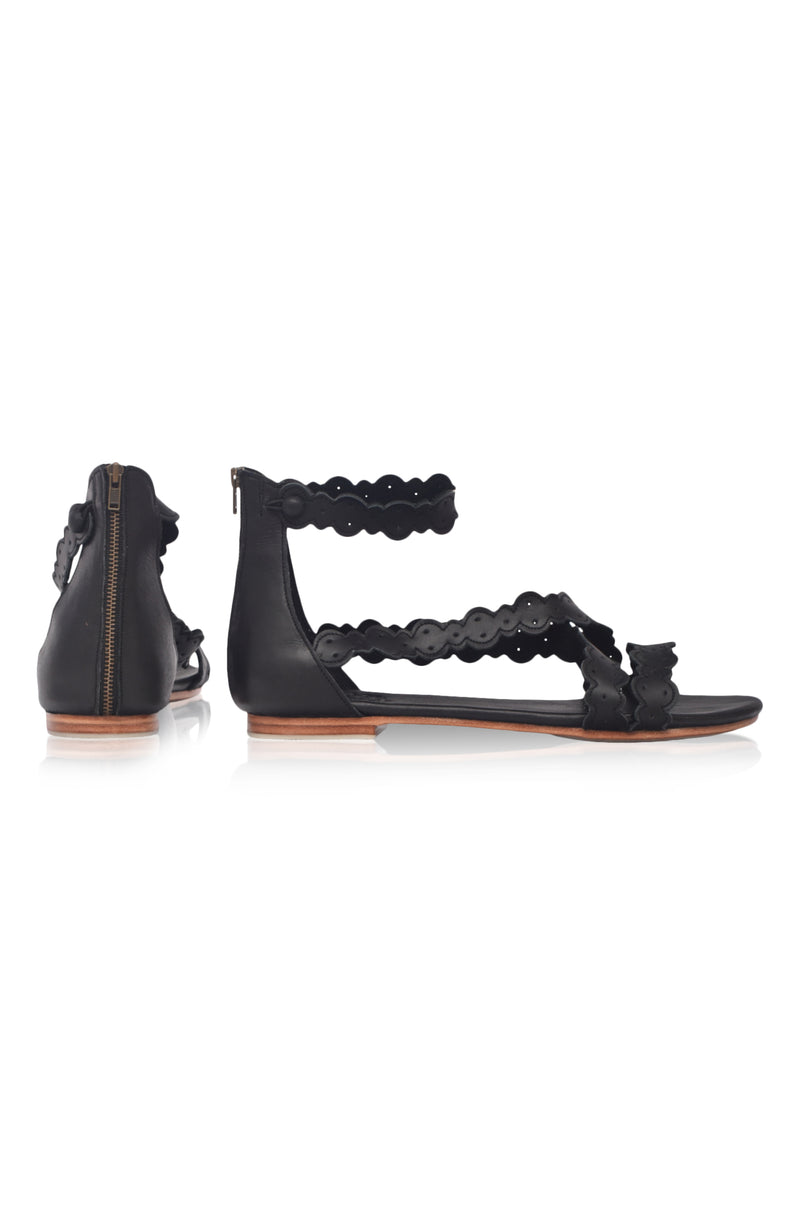 Salty Sea Criss Cross Leather Sandals