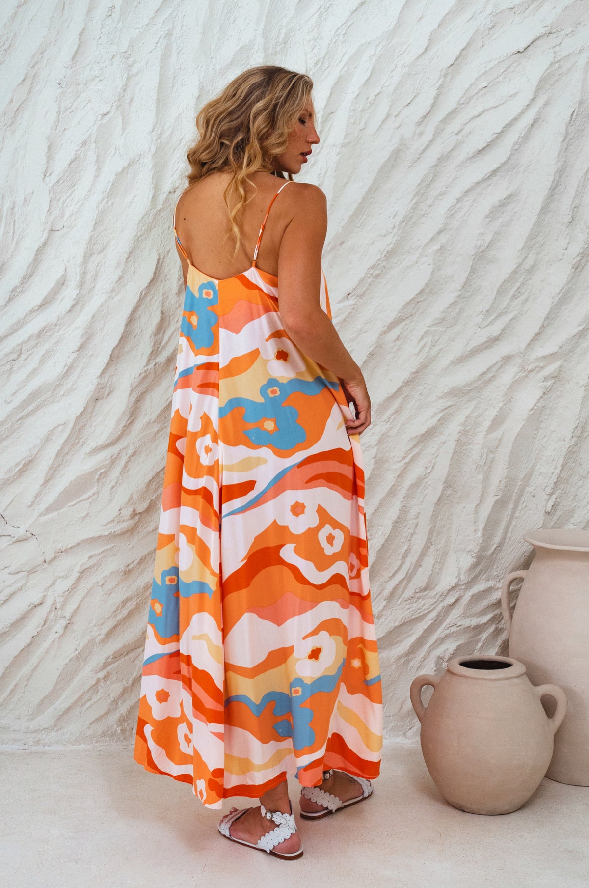 Silky Wind Strappy Maxi Dress