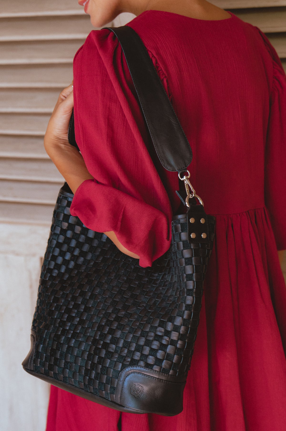 Soho Lane Woven Leather Shoulder Bag