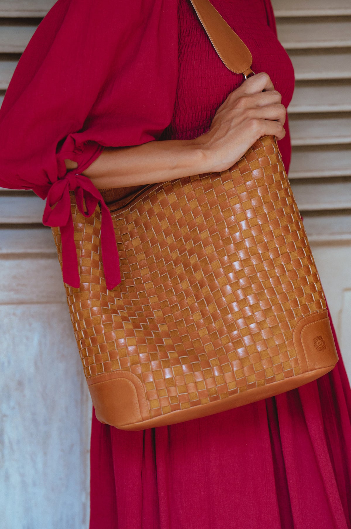 Soho Lane Woven Leather Shoulder Bag