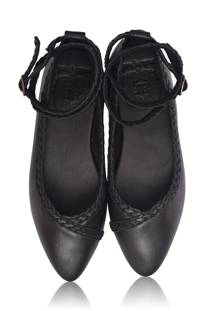 Soiree Pointy Toe Leather Ballet Flats