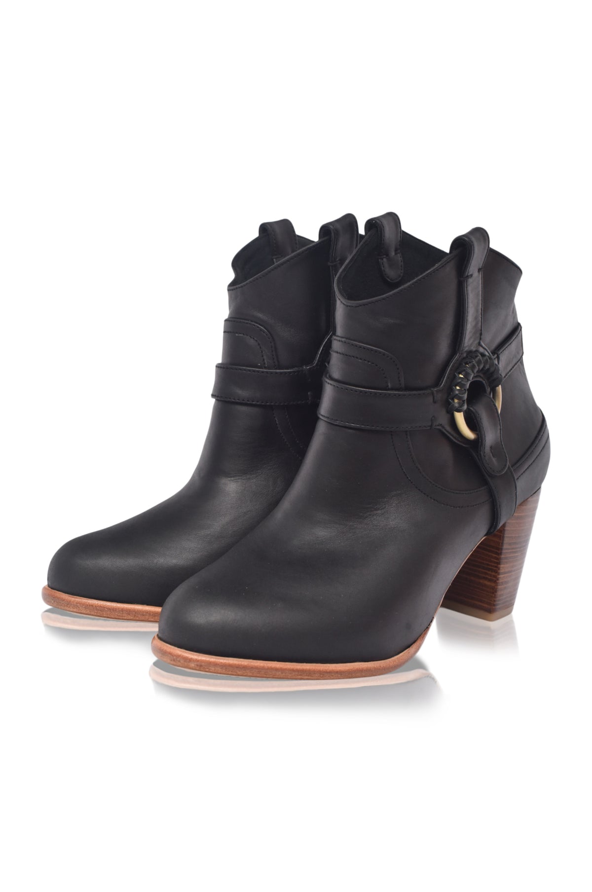 Totem Ankle Leather Booties (Sz. 7 & 8.5)