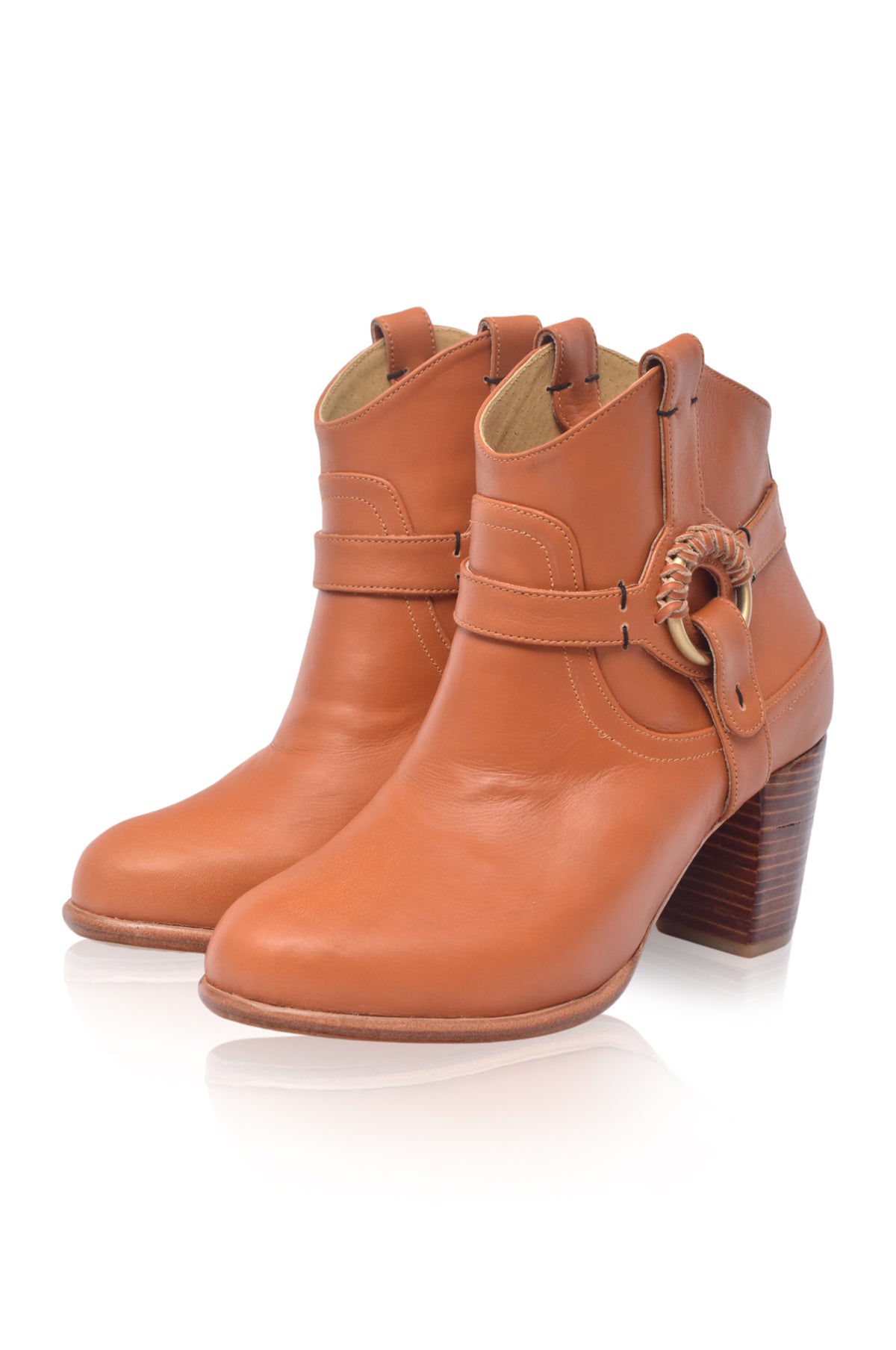 Totem Ankle Leather Booties (Sz. 7 & 8.5)