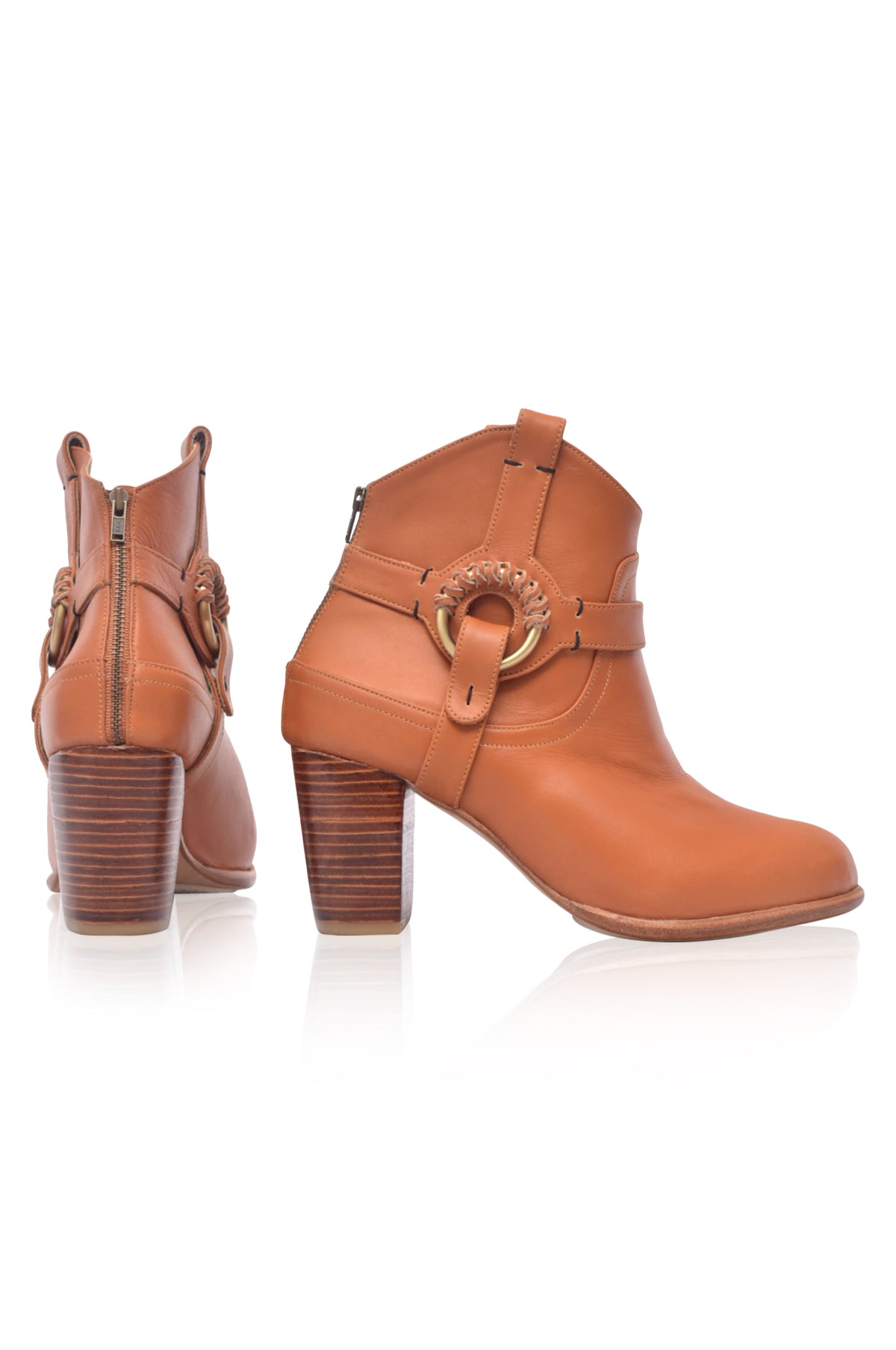 Totem Ankle Leather Booties (Sz. 7 & 8.5)