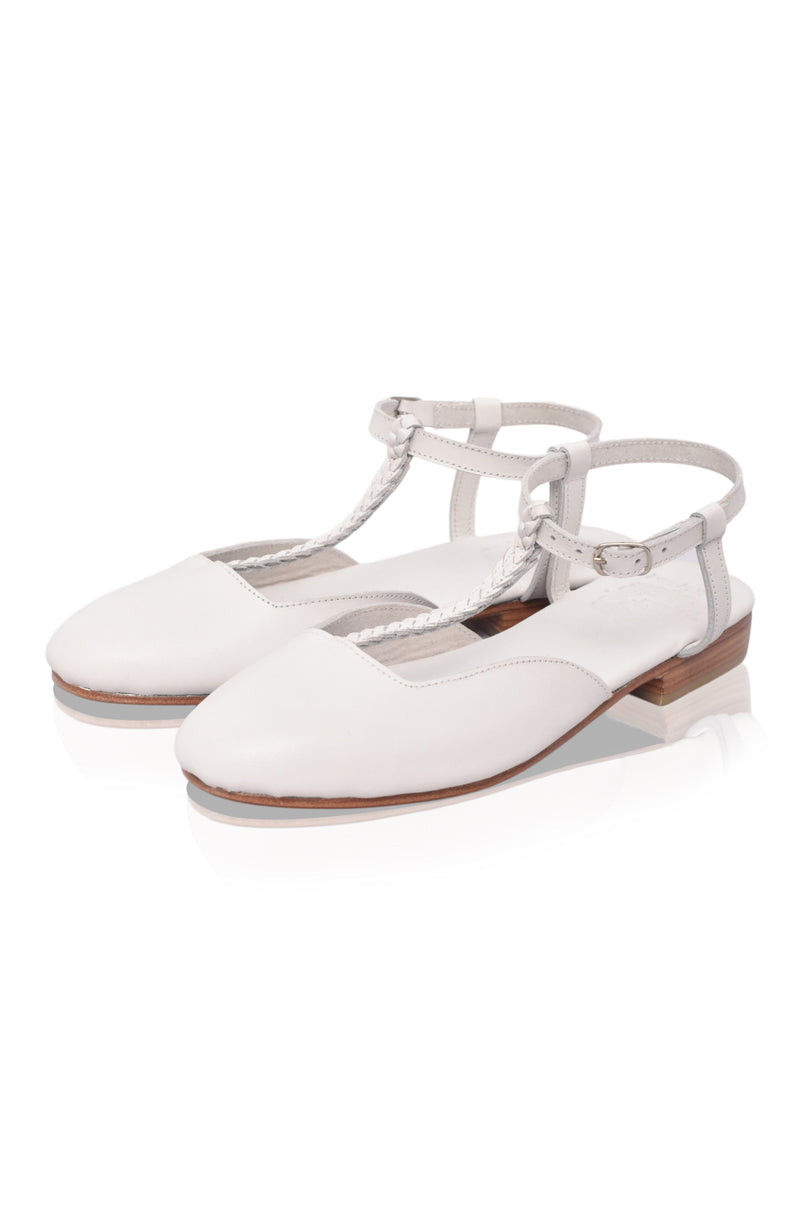 Tresser Slingback Leather Flats