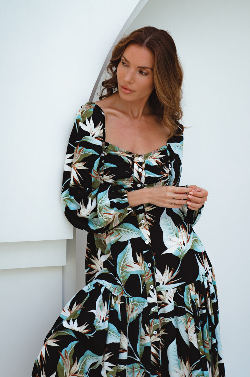 Verona Long Sleeve Midi Dress