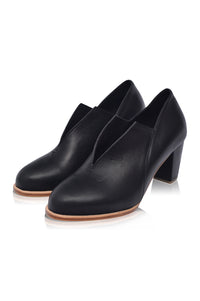 Ange Leather Heel Booties