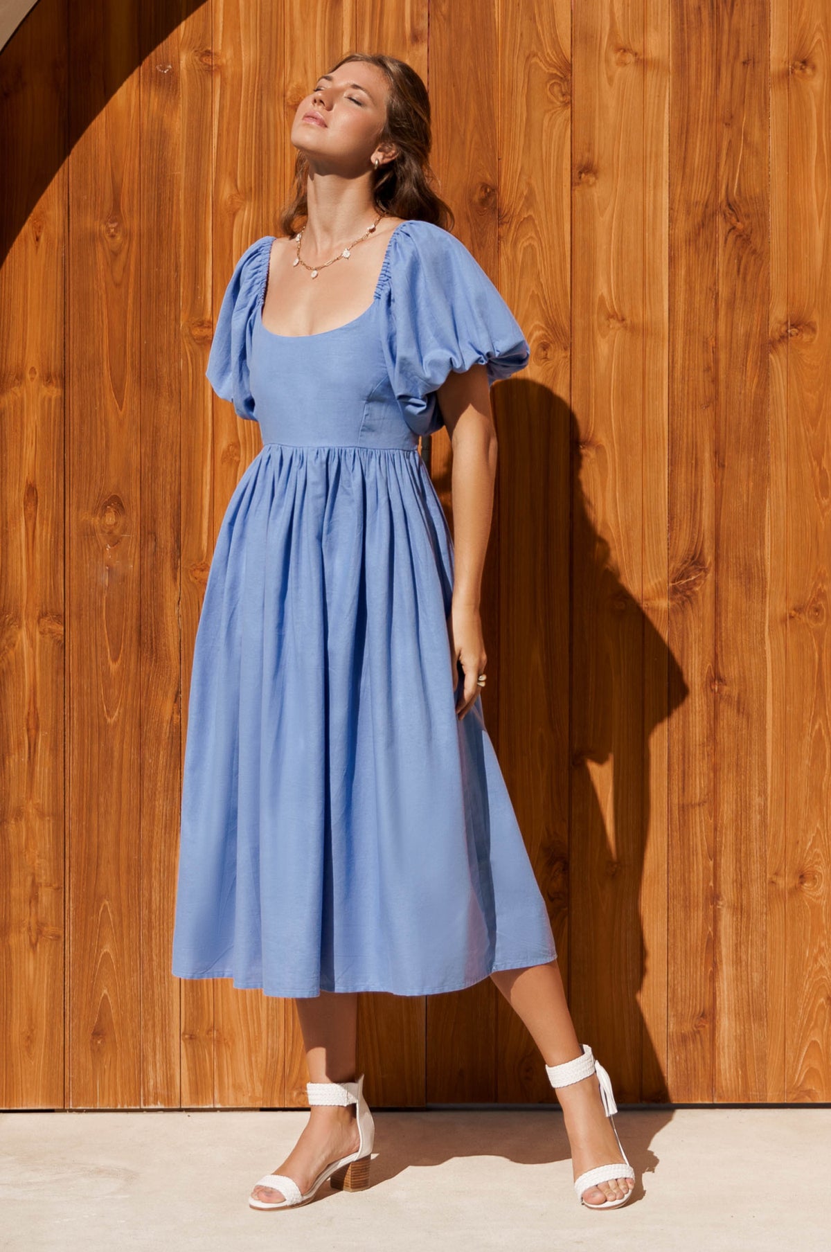 Cherie Puff Sleeve Midi Dress