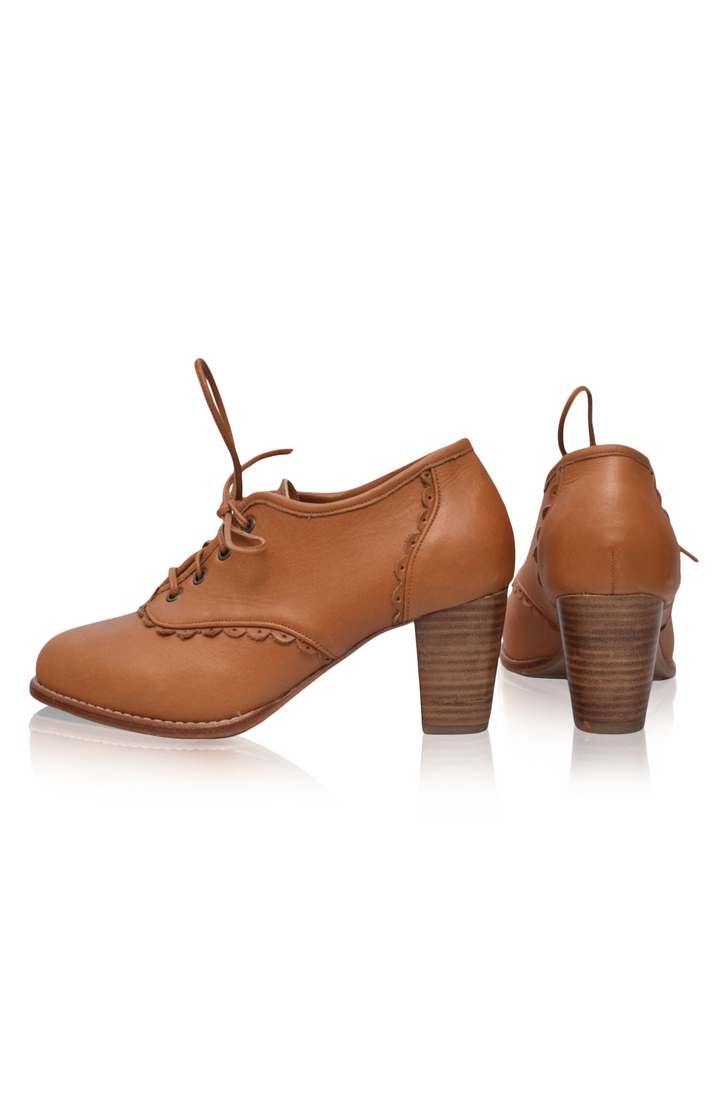 Milk tea color full leather strap low-heeled oxford shoes - Shop  karineshoes Women's Oxford Shoes - Pinkoi