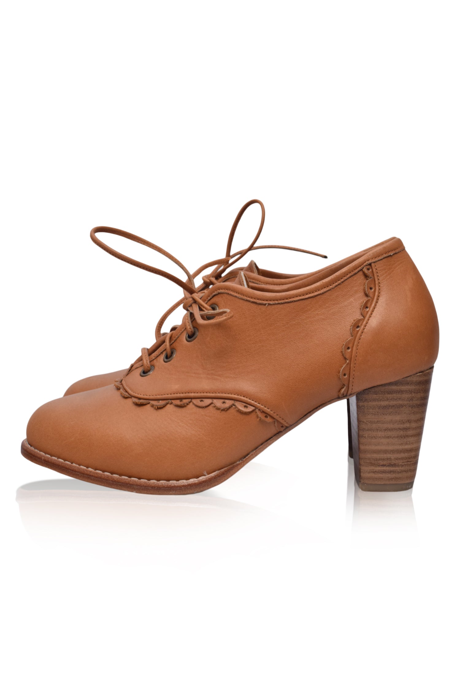 Black Shoes Women Vintage Heels Leather Pumps Oxford Lacquer 