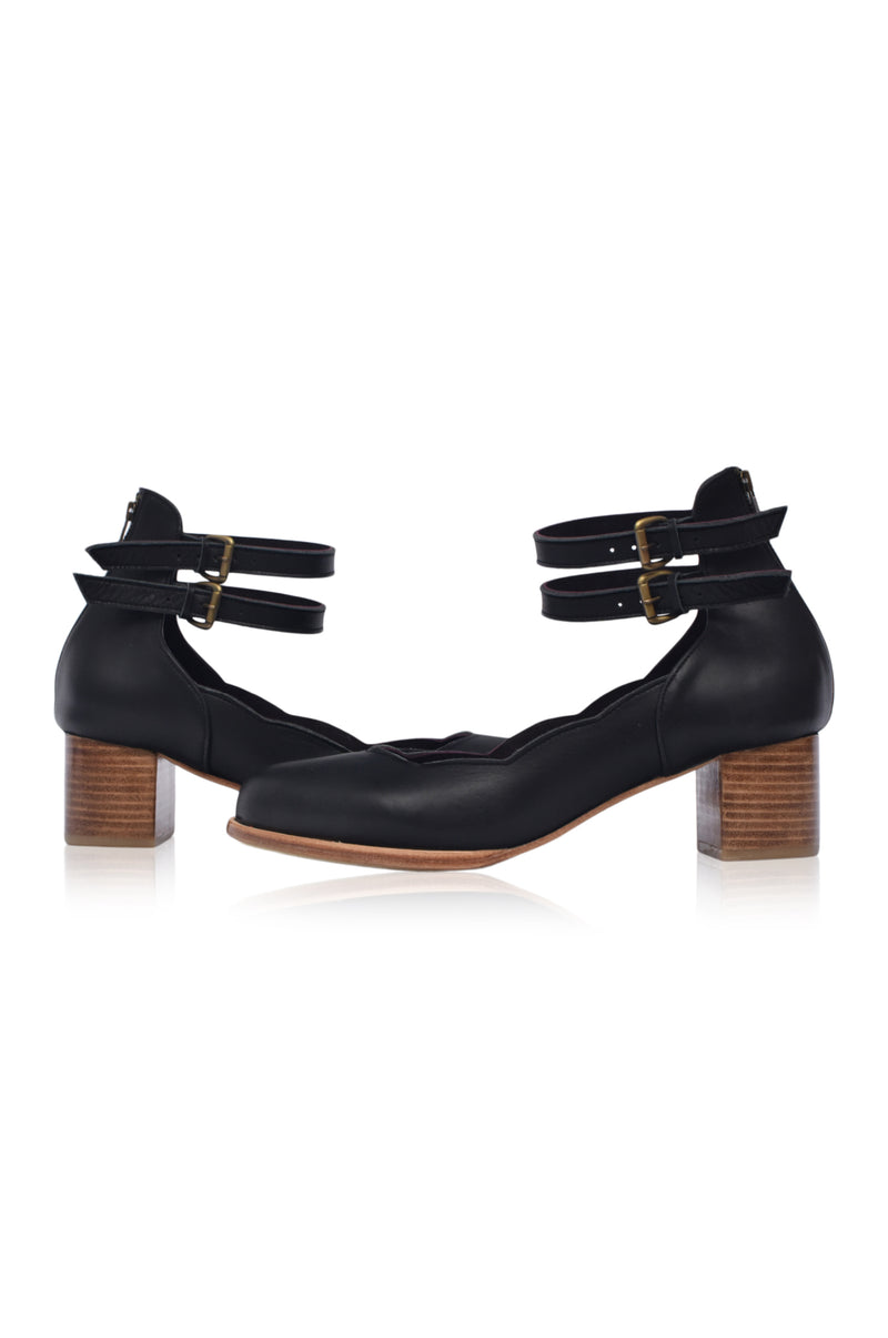 Lily Valley Leather Heels