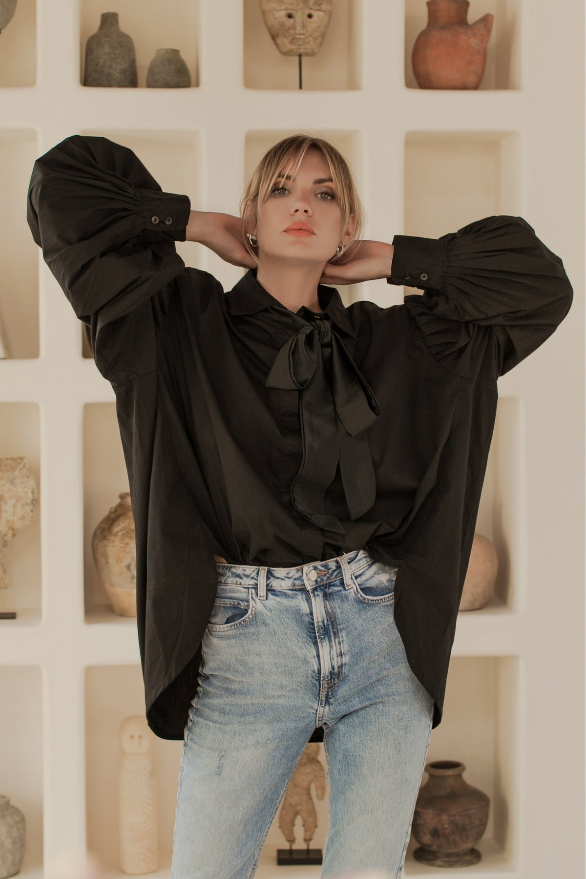 Merci Balloon Sleeve Oversized Shirt