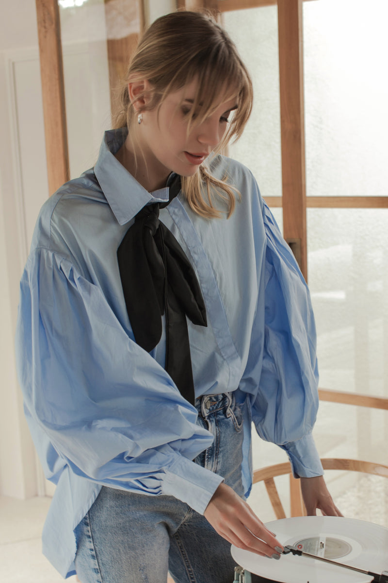 Merci Balloon Sleeve Oversized Shirt