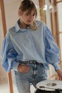 Merci Balloon Sleeve Oversized Shirt