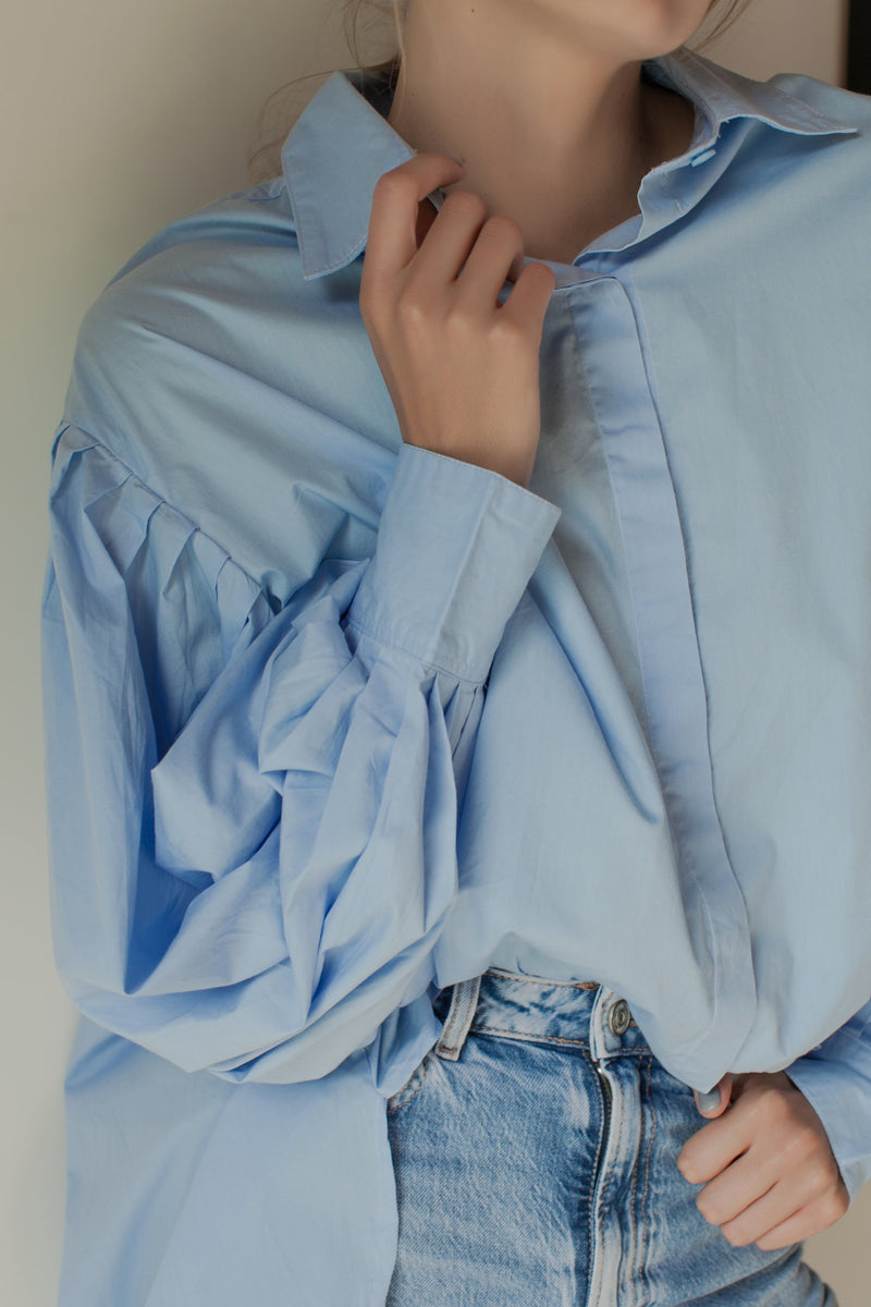 Merci Balloon Sleeve Oversized Shirt