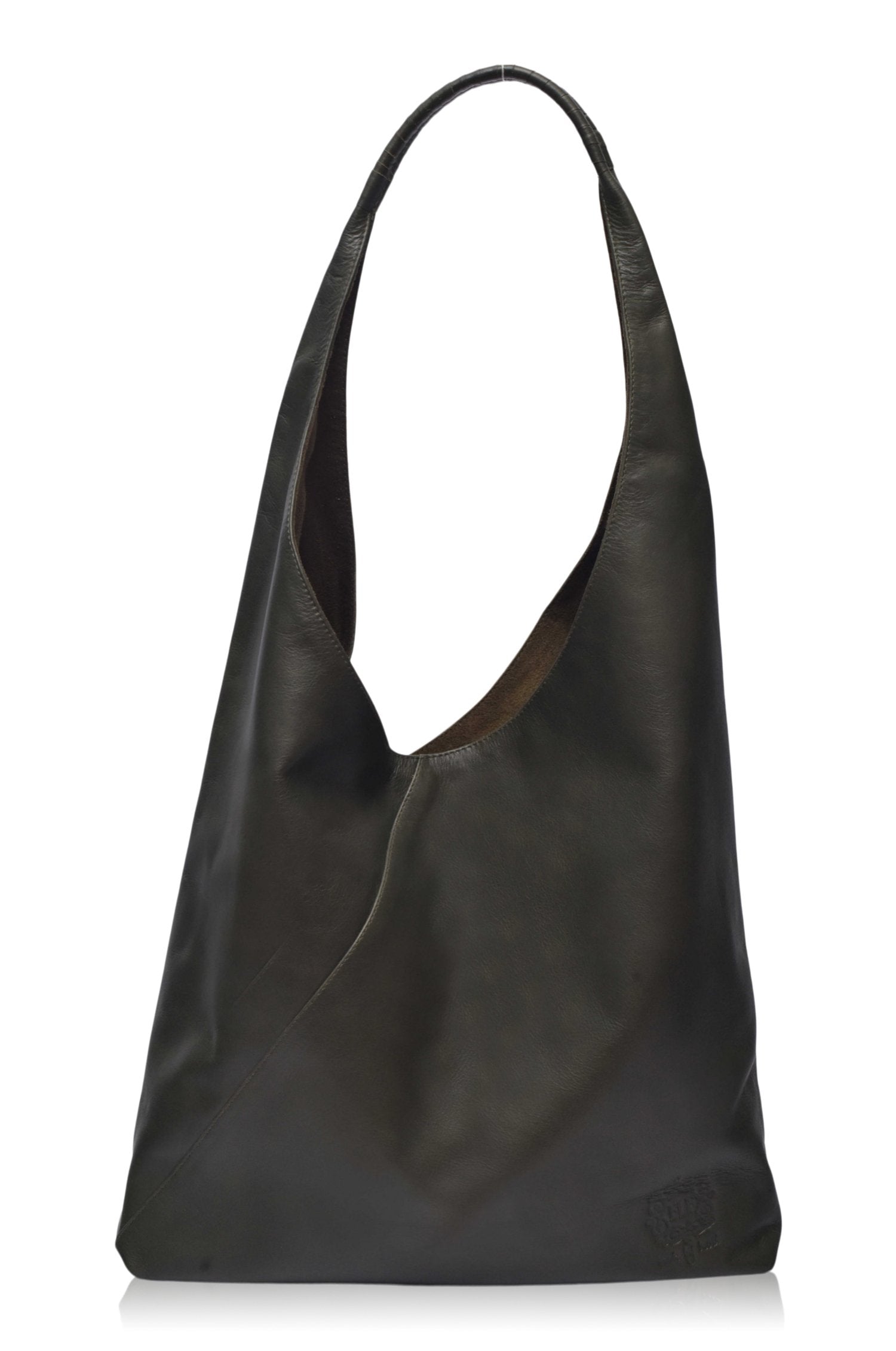 Black Leather Hobo Bag - Slouchy Leather Purse For Women