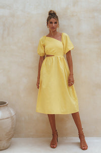 Sundaze Cutout Linen Midi Dress (Sale)